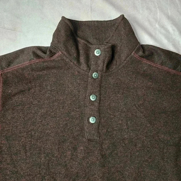 Van Heusen Flex Red Black Pull Over Button Long Sleeve Sweater XLARGE - Picture 3 of 4
